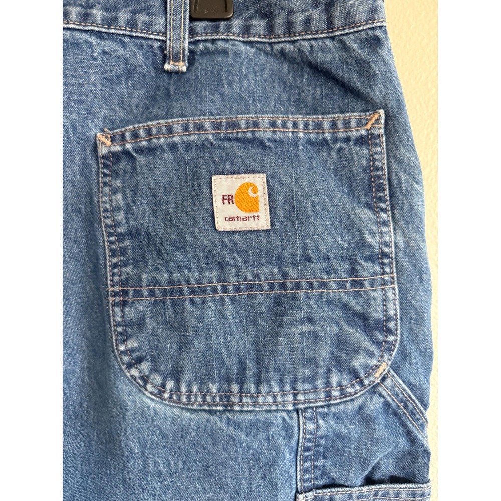Carhartt Men Flame Resistant Work Jean Original Fit 44 x 32 Blue Utility - Picture 3 of 6